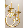 Candelabru Chateau modern auriu, dispersor din silicon, LED 119W/13160lm/3000K, CRI80, ICH C16 11, Incanti